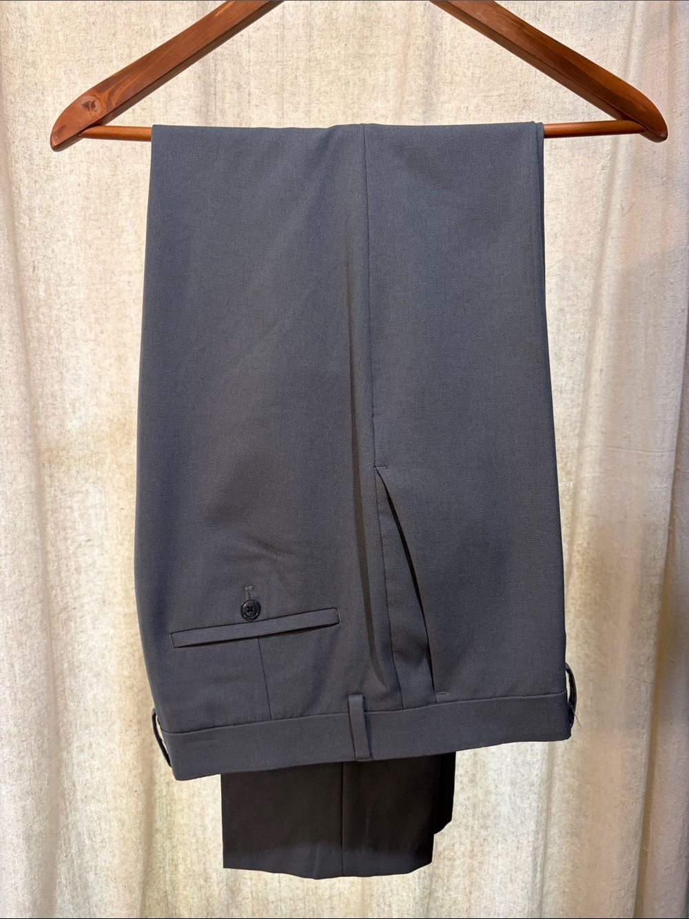 Men's Dark Gray Kenneth Cole Dress Pants - Classic Tailored Trousers